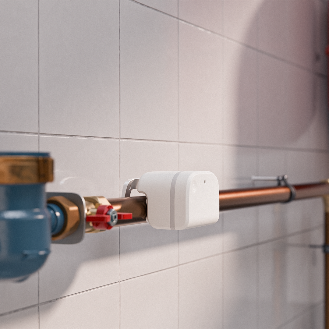 Water Grip mounted on the home's incoming water pipe